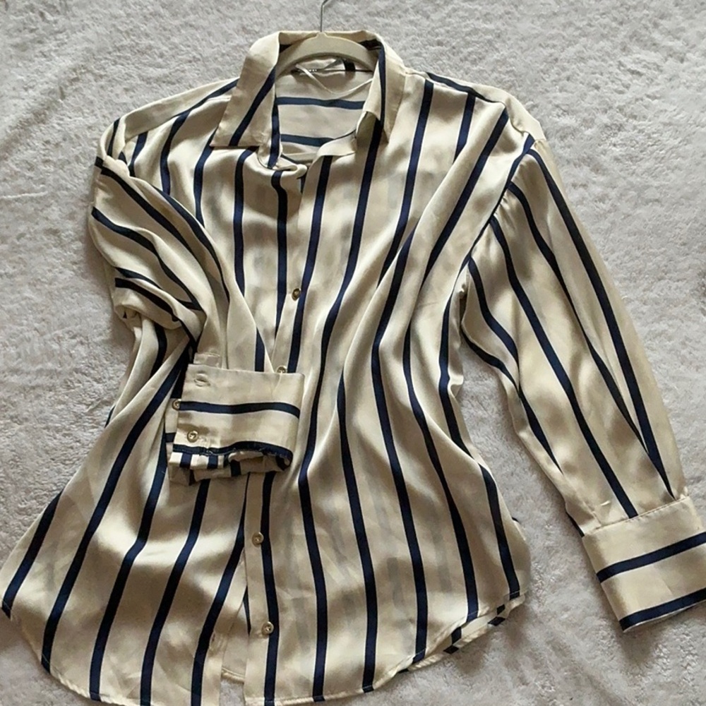 Striped Button-Up Shirt